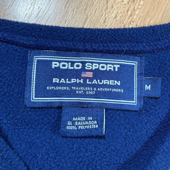 Polo Sport Ralph Lauren V-Neck Fleece (Men’s size M) • Vintage • Polartec • EUC - Picture 2 of 4